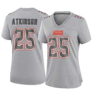 ＃25 Women's George Atkinson Gray Game Cleveland Browns Atmosphere Fashion Jersey