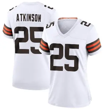 ＃25 Women's George Atkinson White Game Cleveland Browns Jersey