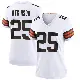 ＃25 Women's George Atkinson White Game Cleveland Browns Jersey