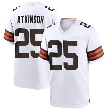 ＃25 Youth George Atkinson White Game Cleveland Browns Jersey