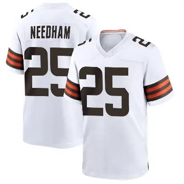 ＃25 Youth Nik Needham White Game Cleveland Browns Jersey