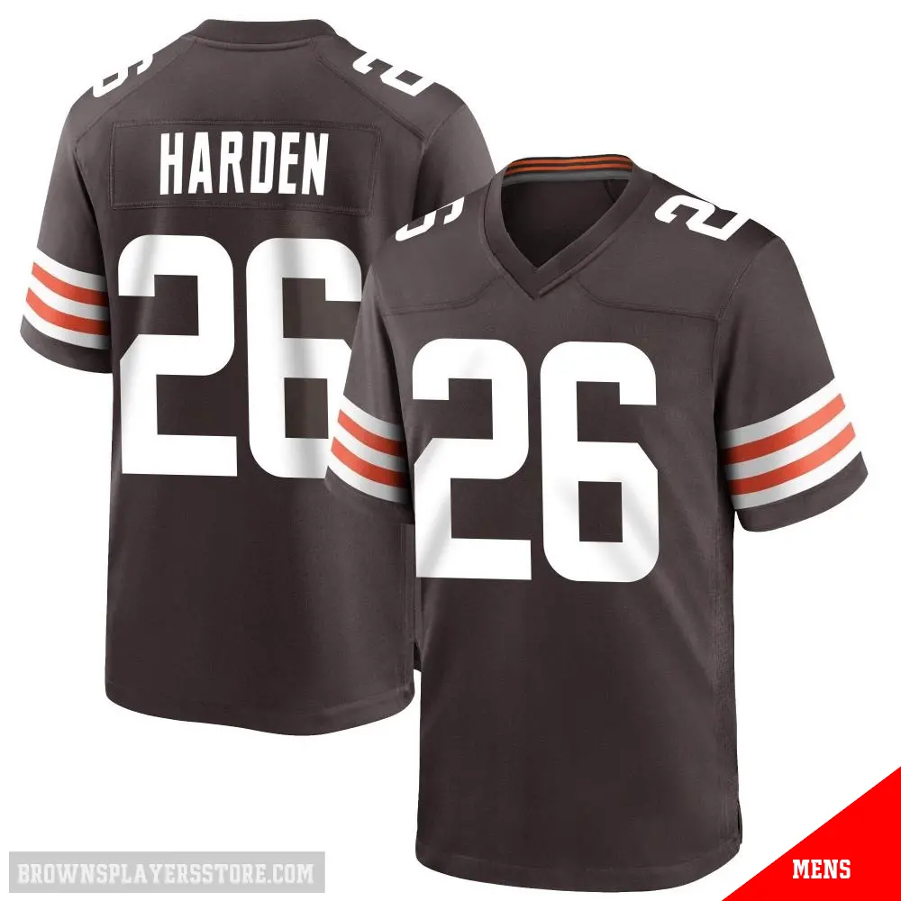 ＃26 Men's Myles Harden Brown Game Cleveland Browns Team Color Jersey