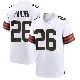 ＃26 Men's Myles Harden White Game Cleveland Browns Jersey