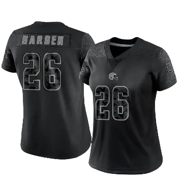 ＃26 Women's Myles Harden Black Limited Cleveland Browns Reflective Jersey