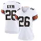 ＃26 Women's Myles Harden White Game Cleveland Browns Jersey