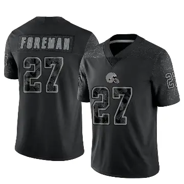＃27 Men's D'Onta Foreman Black Limited Cleveland Browns Reflective Jersey