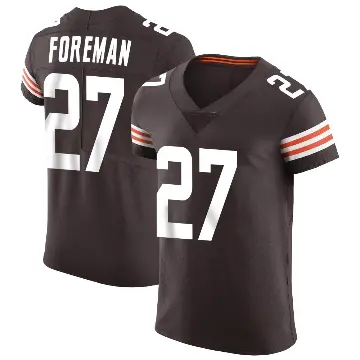 ＃27 Men's D'Onta Foreman Brown Elite Cleveland Browns Vapor Jersey