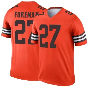 ＃27 Men's D'Onta Foreman Orange Legend Cleveland Browns Inverted Jersey