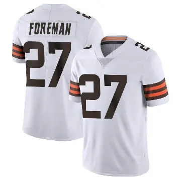 ＃27 Men's D'Onta Foreman White Limited Cleveland Browns Vapor Untouchable Jersey