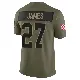 ＃27 Men's LaMareon James Olive Limited Cleveland Browns 2025 Salute to Service Jersey