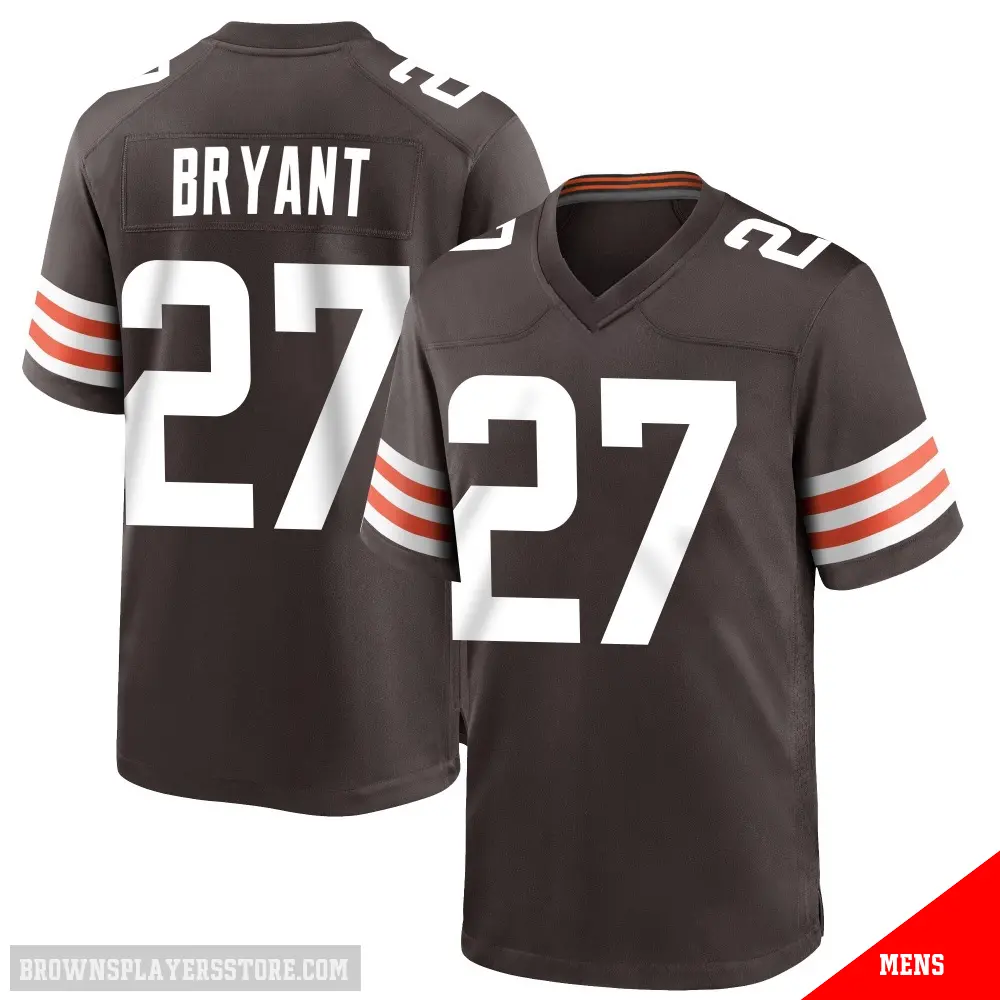 ＃27 Men's Myles Bryant Brown Game Cleveland Browns Team Color Jersey