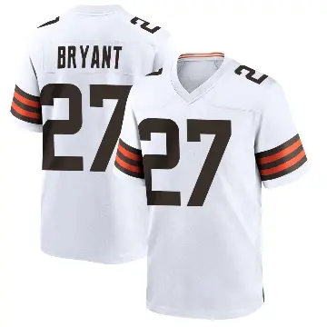＃27 Men's Myles Bryant White Game Cleveland Browns Jersey
