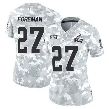 ＃27 Women's D'Onta Foreman Arctic Camo Limited Cleveland Browns 2024 Salute to Service Jersey