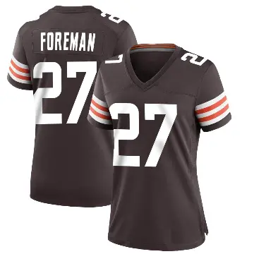 ＃27 Women's D'Onta Foreman Brown Game Cleveland Browns Team Color Jersey
