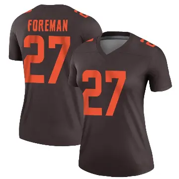 ＃27 Women's D'Onta Foreman Brown Legend Cleveland Browns Alternate Jersey