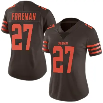 ＃27 Women's D'Onta Foreman Brown Limited Cleveland Browns Color Rush Jersey