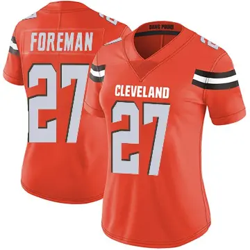 ＃27 Women's D'Onta Foreman Orange Limited Cleveland Browns Alternate Vapor Untouchable Jersey