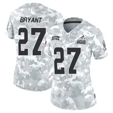 ＃27 Women's Myles Bryant Arctic Camo Limited Cleveland Browns 2024 Salute to Service Jersey