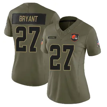 ＃27 Women's Myles Bryant Olive Limited Cleveland Browns 2025 Salute to Service Jersey