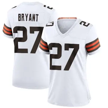 ＃27 Women's Myles Bryant White Game Cleveland Browns Jersey