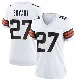 ＃27 Women's Myles Bryant White Game Cleveland Browns Jersey