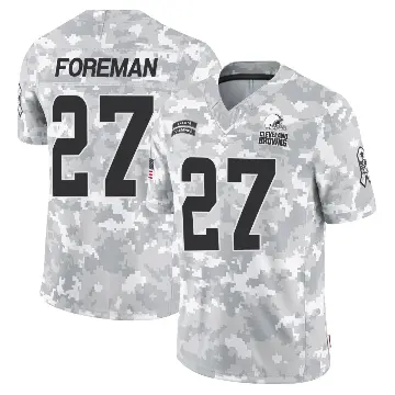 ＃27 Youth D'Onta Foreman Arctic Camo Limited Cleveland Browns 2024 Salute to Service Jersey