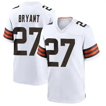 ＃27 Youth Myles Bryant White Game Cleveland Browns Jersey