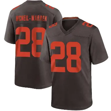 ＃28 Men's Emmanuel McNeil-Warren Brown Game Cleveland Browns Alternate Jersey