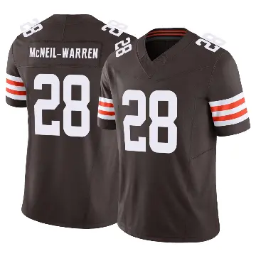 ＃28 Men's Emmanuel McNeil-Warren Brown Limited Cleveland Browns Vapor F.U.S.E. Jersey