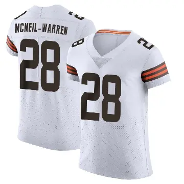 ＃28 Men's Emmanuel McNeil-Warren White Elite Cleveland Browns Vapor Jersey