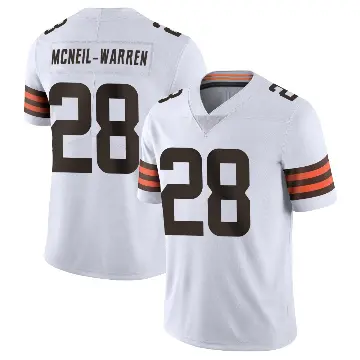 ＃28 Men's Emmanuel McNeil-Warren White Limited Cleveland Browns Vapor Untouchable Jersey