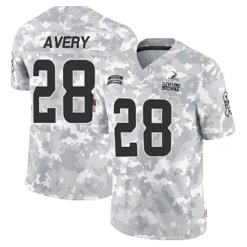 ＃28 Men's Tre Avery Arctic Camo Limited Cleveland Browns 2024 Salute to Service Jersey