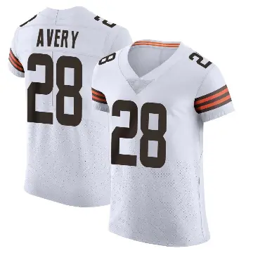＃28 Men's Tre Avery White Elite Cleveland Browns Vapor Jersey