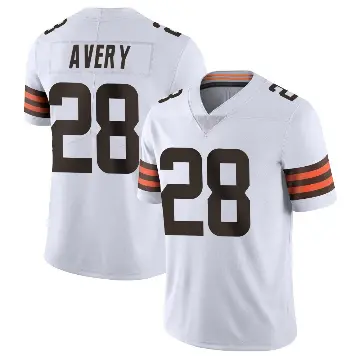 ＃28 Men's Tre Avery White Limited Cleveland Browns Vapor Untouchable Jersey