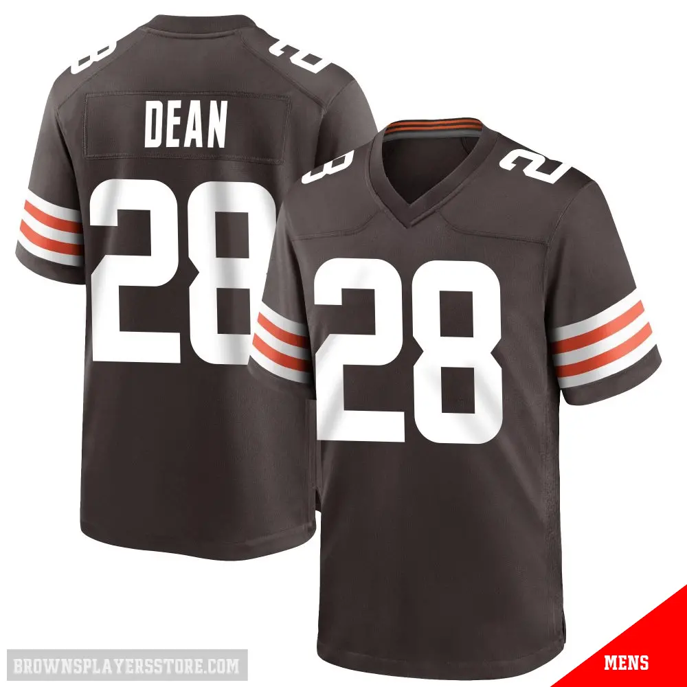 ＃28 Men's Trey Dean III Brown Game Cleveland Browns Team Color Jersey