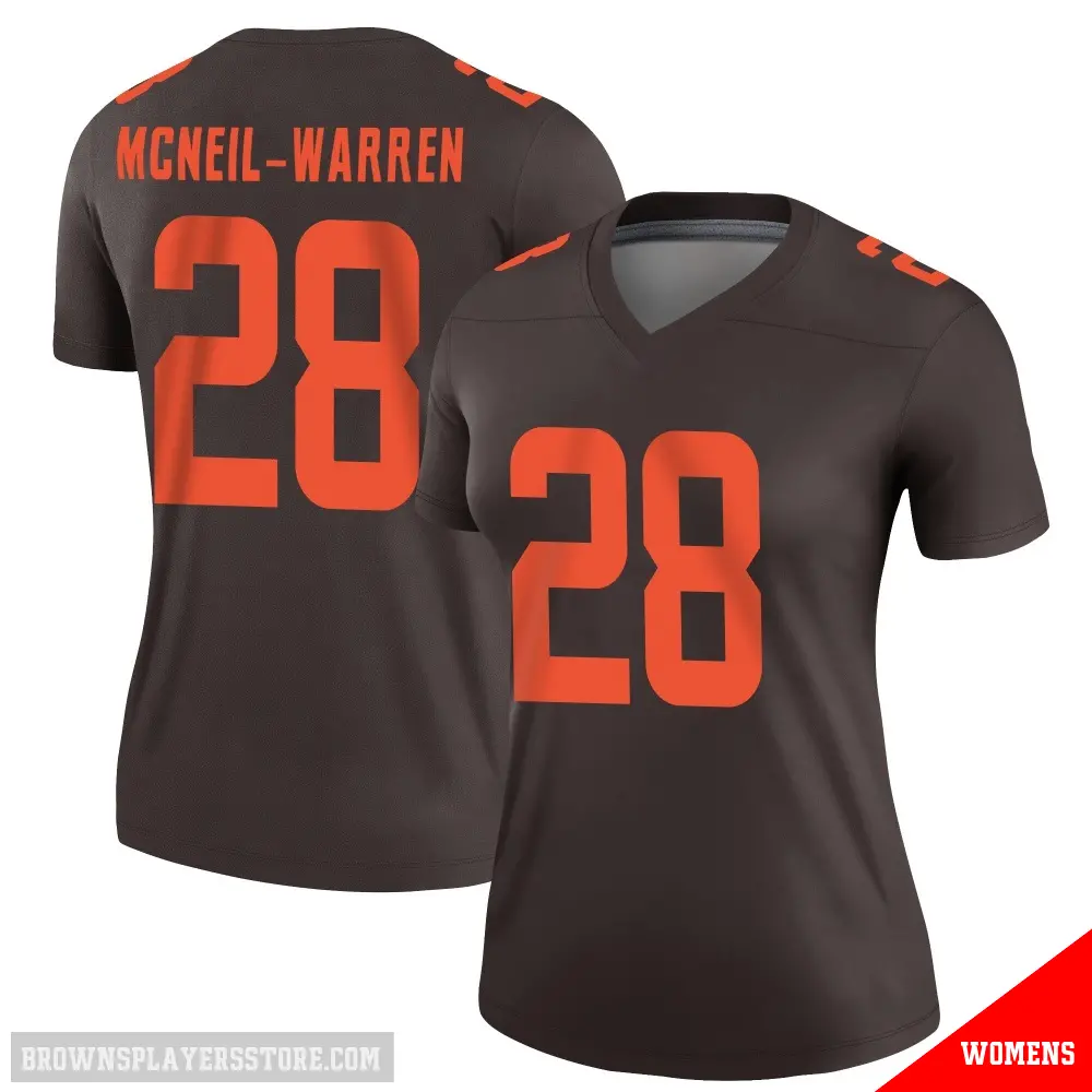 ＃28 Women's Emmanuel McNeil-Warren Brown Legend Cleveland Browns Alternate Jersey