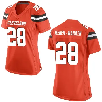 ＃28 Women's Emmanuel McNeil-Warren Orange Game Cleveland Browns Alternate Jersey