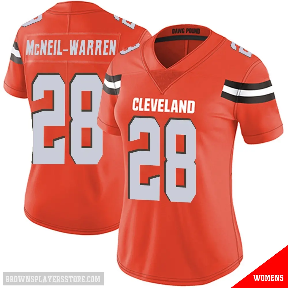 ＃28 Women's Emmanuel McNeil-Warren Orange Limited Cleveland Browns Alternate Vapor Untouchable Jersey