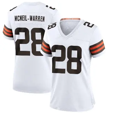 ＃28 Women's Emmanuel McNeil-Warren White Game Cleveland Browns Jersey