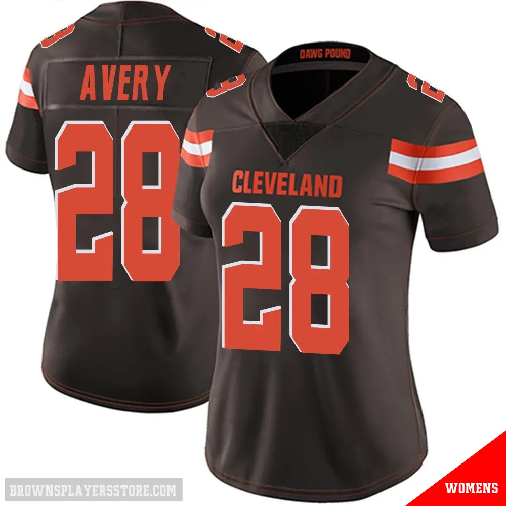 ＃28 Women's Tre Avery Brown Limited Cleveland Browns Team Color Vapor Untouchable Jersey