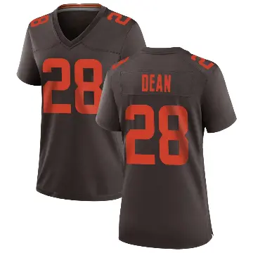 ＃28 Women's Trey Dean III Brown Game Cleveland Browns Alternate Jersey