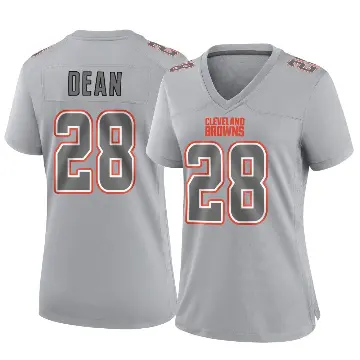 ＃28 Women's Trey Dean III Gray Game Cleveland Browns Atmosphere Fashion Jersey