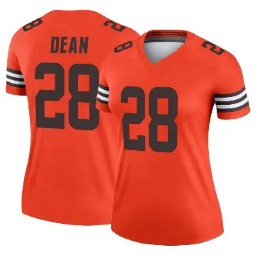 ＃28 Women's Trey Dean III Orange Legend Cleveland Browns Inverted Jersey