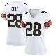 ＃28 Women's Trey Dean III White Game Cleveland Browns Jersey