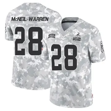 ＃28 Youth Emmanuel McNeil-Warren Arctic Camo Limited Cleveland Browns 2024 Salute to Service Jersey