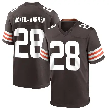 ＃28 Youth Emmanuel McNeil-Warren Brown Game Cleveland Browns Team Color Jersey