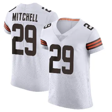 ＃29 Men's Cameron Mitchell White Elite Cleveland Browns Vapor Jersey