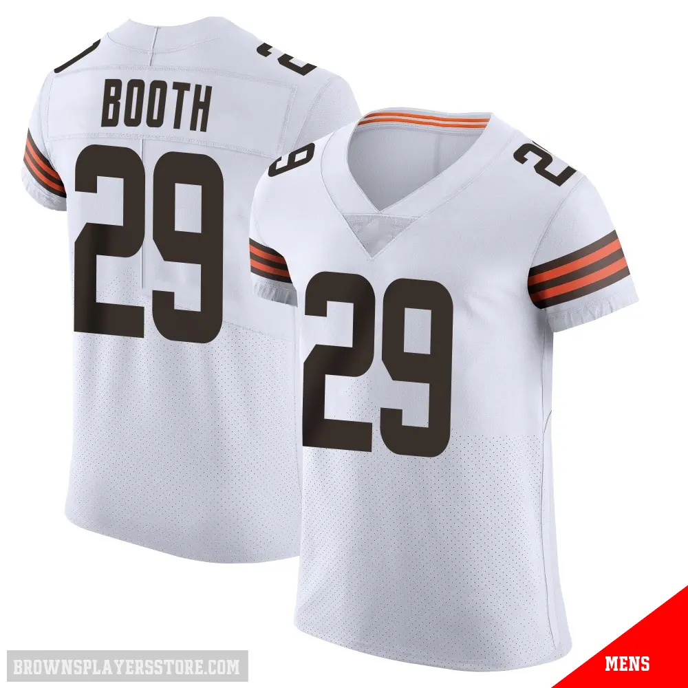 ＃29 Men's Davon Booth White Elite Cleveland Browns Vapor Jersey