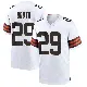 ＃29 Men's Davon Booth White Game Cleveland Browns Jersey