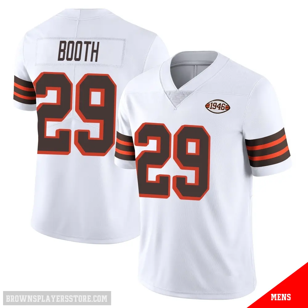 ＃29 Men's Davon Booth White Limited Cleveland Browns Vapor 1946 Collection Alternate Jersey